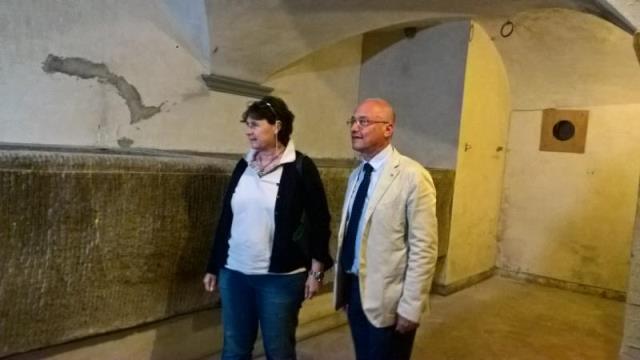 Assessore Saccardi e presidente Fondazione Giancarlo Landini alle vasche di Leonardo