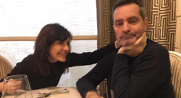 nella foto Riccardo con la moglie al ristorante