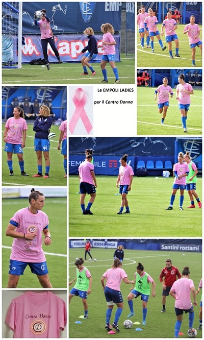 Le Empoli Ladies in allenamento con la maglia del Centro Donna