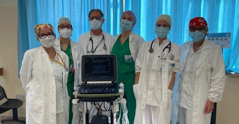 Foto ecografo Pescia Panigada e équipe medicina 