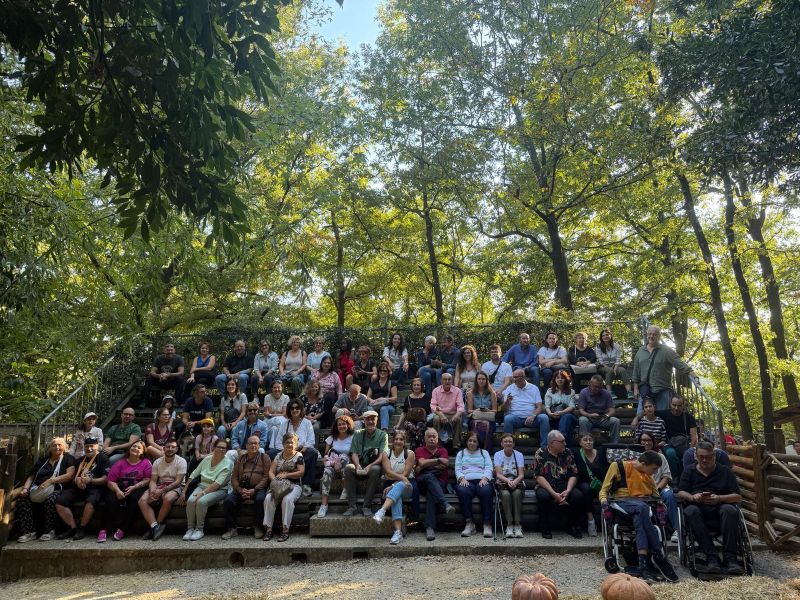 fotografia dei partecipanti nel Giardino zoologico di Pistoia