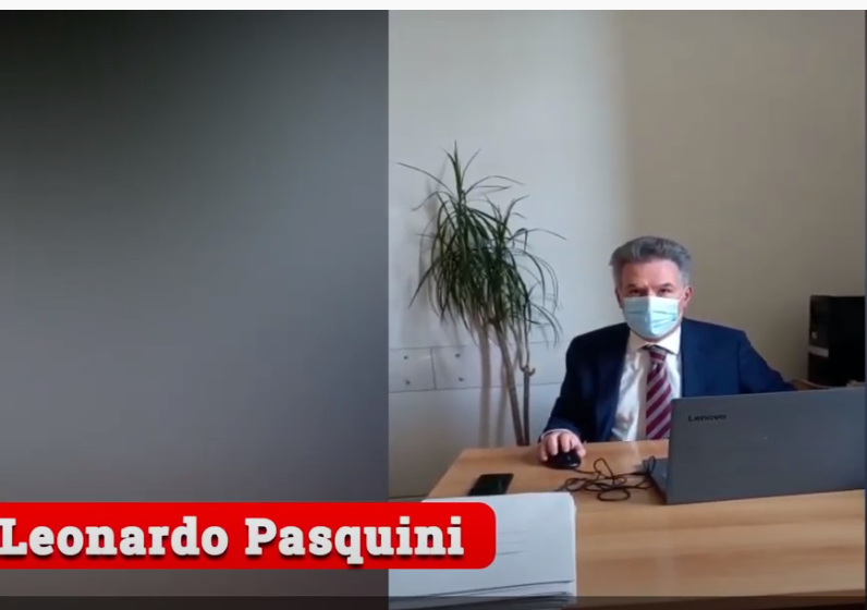 Nella foto il dottor Leonardo Pasquini in un momento del video