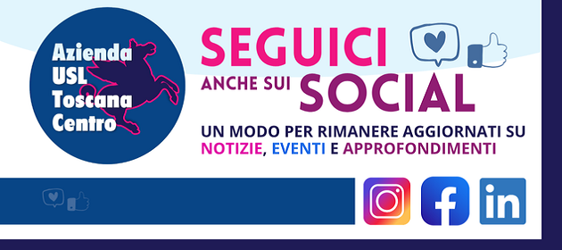 Immagine promozione canali social dell'Azienda USL Toscana Centro